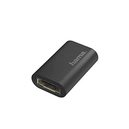 Hama DisplayPort Adapter Ultra HD 4K 60 Hz (2X DisplayPort Buchse, Adapter zum Verbinden von Zwei Display Port Kabeln als Verlängerung, zwischen PC, Laptop, Monitor, TV, Beamer, ideal fürs Gaming)