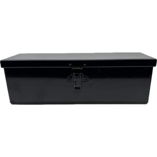 G.L.D. Forniture Boîte à outils 300 x 200 H 150 mm noir brillant avec porte-cadenas en tôle pliée, soudée et robuste pour tracteurs