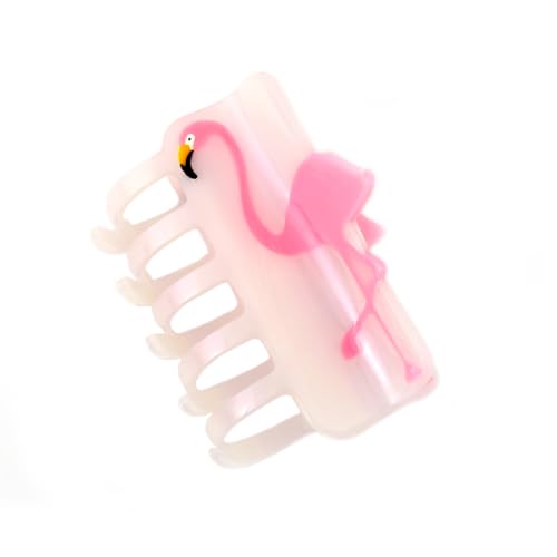 1 Piece Personalized Acetate Novelty Pink and Purple Iridescent Flamingo Hair Claw Clip