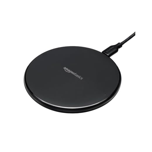Amazon Basics 15W Qi Certified Wireless Phone Charger Pad, Fast Charging Pad for iPhone 16/15/14/13/12/11/X, Samsung and More, with USB Cable, Black