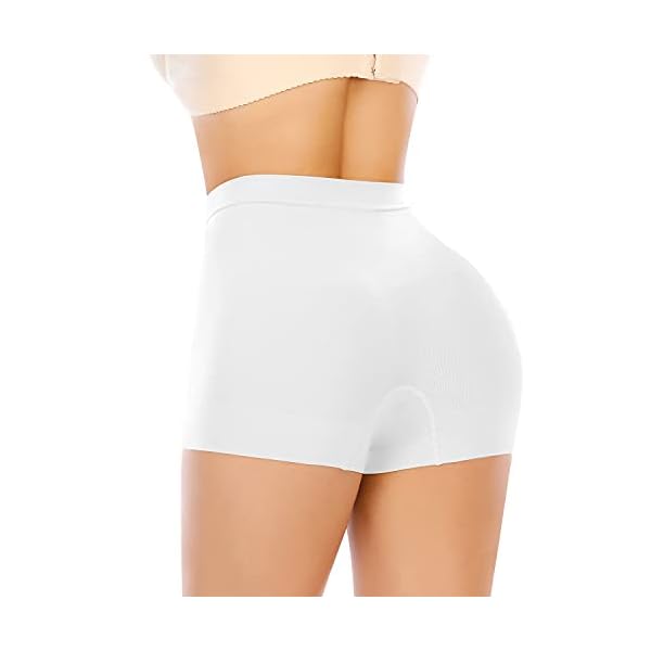 Slip Shorts for Women Under Dress Tummy Control Shapewear Underwear Seamless Shaping Boyshorts Panties (#2 Slimming White,M)
