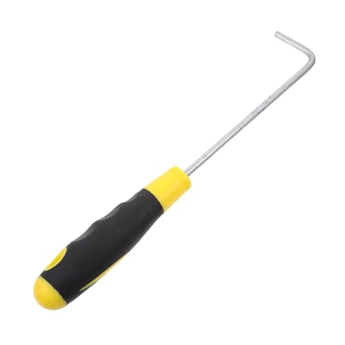 MUCKLILY Gancho de puerta de persiana enrollable de acero inoxidable con mango de goma de 11,81 pulgadas Gancho de tapa de alcantarilla ligero herramienta para puertas, ventanas e industriales para