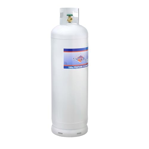 Flame King 100LB (23 Gal) Steel Propane Tank Cylinder with POL Valve and Collar, Great for Mixed Heating Systems, Home fireplaces, Dryers and Grills