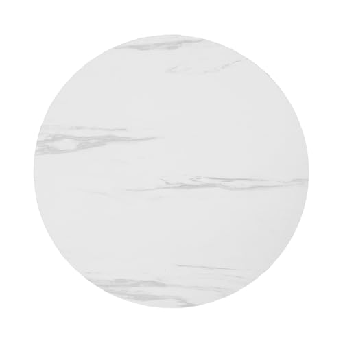 HAPINARY Plateau de Table Ronde 40 CM Diamètre en Marbre Blanc 1,6 CM Épaisseur Bords Arrondis Sécurité pour Petites Tables Basses, Bureau, Terrasse, Balcon, Café et Bistrot