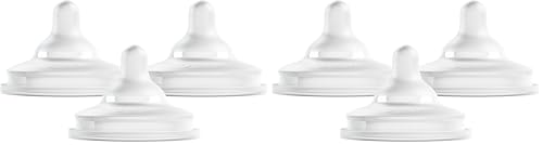 Image of Boon Nursh Curve Silicone Baby Bottle Nipples - Platinum Food-Safe Silicone Bottle Nipples – Medium Flow Nipples for Baby Bottles - Baby Bottle-Feeding Supplies - 3 Count (Pack of 2)