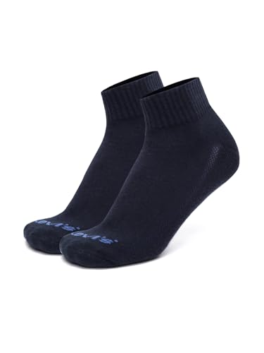 Image of Levi's LS201 Men's Cotton Stretch Ankle Mid Cut Half Terry Socks with Cushioned Sole (Pack of 3)