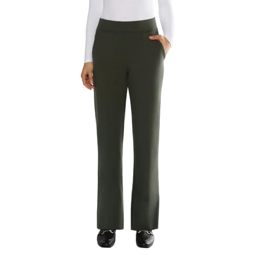 Matty M Women's Pull On Straight Leg Office Pants (US, Alpha, XX-Large, Regular, Regular, Dark Olive)