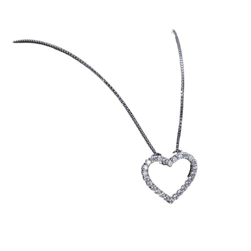 Collares de corazón para mujer de plata de ley 925 colgante de compromiso 2