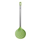 BRA Prior Espumadera de Cocina Apta para el Contacto con los Alimentos, Acero Inoxidable, Verde, 36.5x8.5x3.5 cm