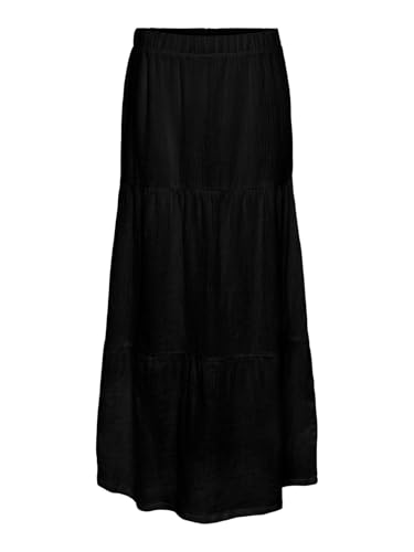 Jupe longue taille haute PIECES Pcsikka WVN Noos vêtement fluide décontracté pour femme