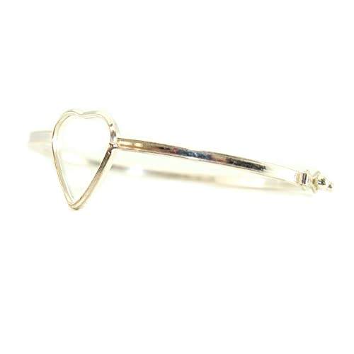 Pulseira Bracelete Coração Vazado Prata Legítima 925