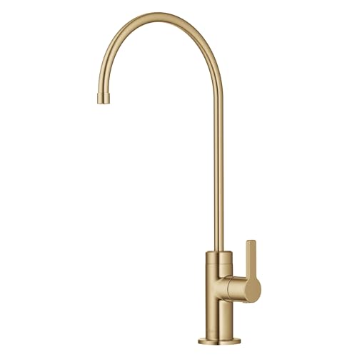 Image of KRAUS Oletto Single Handle Drinking Water Filter Faucet for Reverse Osmosis or Water Filtration System in Brushed Brass, FF-103BB