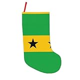 Weihnachtsstrümpfe, Flagge von Sao Tome & Principe-Druck, für Innen- & Außenbereich, Dekoration, Strümpfe, für Familie, Urlaub, Party, Geschenk, 45,7 cm
