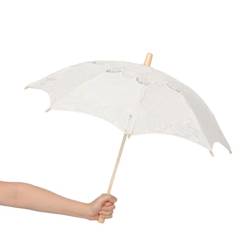 Parapluie de mariage dentelle blanche ombrelle vintage soleil et pluie - 4