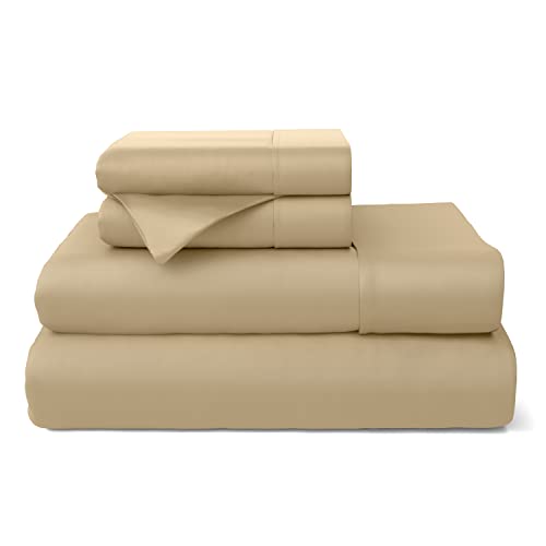 Cosy House Collection Premium Rayon Derived from Bamboo Bed Sheet Set - Cooling Blend - Deep Pocket, Ultra Soft & Breathable Bedding - 4 Piece Set (King, Taupe)