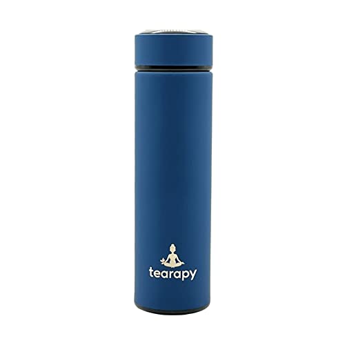 tearapy Tea Infuser Stainless Steel Thermos Travel Mug Bpa Free Double-Wall 500ml Travel Flask 12hrs hot & Cold Drinks. Perfect for Tea, Coffee, Infused Water (Cobalt Blue)