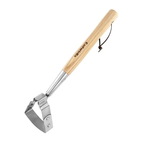 Action/Hula Hoe 16Inch for Weeding Mini Stirrup/Scuffle Loop Hoe Garden Tool Hardwood Handle Push Pull Oscillating Hoe Gardening Weeder Cultivator Cover