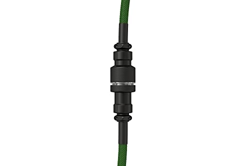 Image of GLORIOUS Coiled Keyboard Cable - Coiled USB C Cable Artisan Braided Cables for Mechanical Gaming Keyboard Coiled Cable - Custom Keyboard Cable (Forest Green)