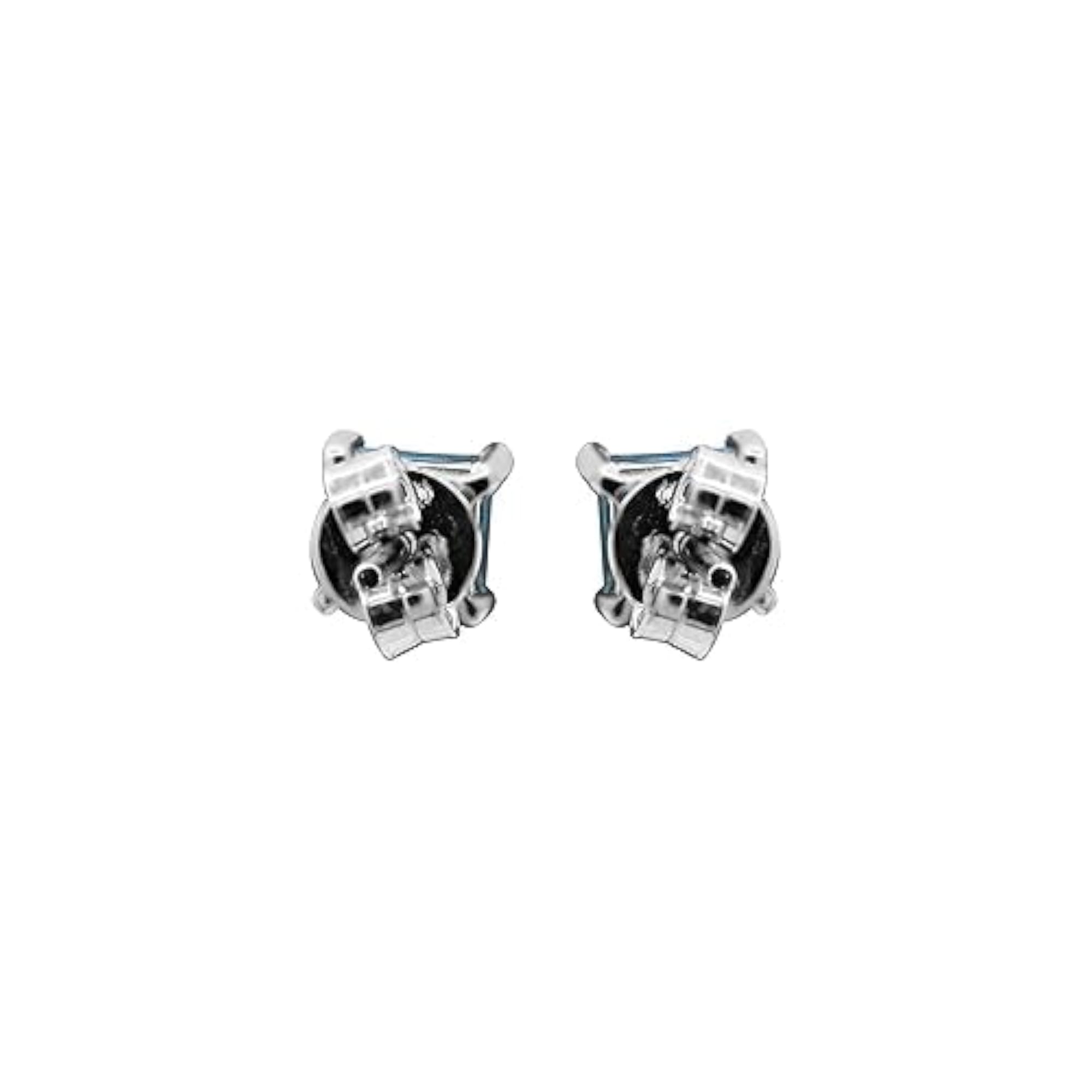 Women's 925 Sterling Silver Blue Topaz Square Stud Earrings, Gift for Her