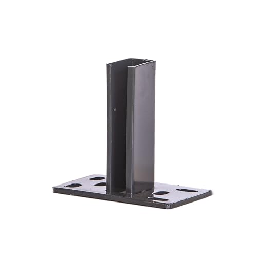 Dübelplatte Pfostenschuh Premium Standfußplatte Fußplatte für Zaunpfosten - L-Steine Betonsockel - 60x40mm Pfostenträger Aufschraubhülse (Anthrazit, 150mm)