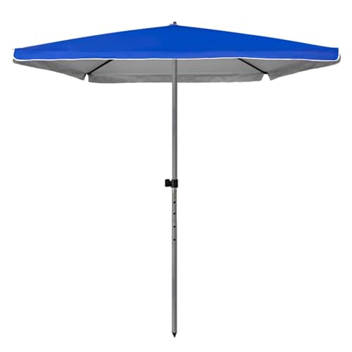 ZIHQRgE Ombrellone Rettangolare da Spiaggia con Altezza Regolabile, Tenda da Mercato UPF50+ Anti-UV, Ombrellone per Giardino, Bancarella, Blu(220cm(7.2ft))