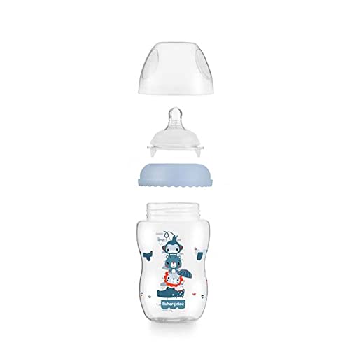 Mamadeira First Moments Marshmallow Azul 330ml +4m Fisher Price - BB1030