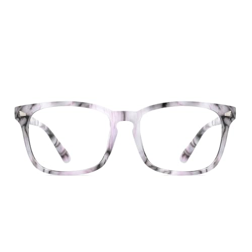 TIJN Blue Light Blocking Glasses for Women Men Clear Frame Square Nerd