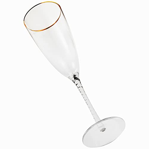 Berkware Set Of 2 Champagne Glasses- Luxurious Crystal Champagne Flutes With Twisted Stem And Gold Rim - Champagne Glasses For Toasting (2) #TOP4