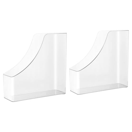 Homoyoyo Soporte Organizador Transparente para Documentos y Revistas, 2 Piezas de Plástico Resistente, Archivador Vertical para Escritorio, Adecuado para Oficina y Estudio