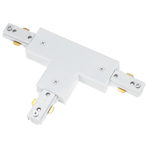 M METERXITY H Track T-Connector, Single Circuit H Type 3-Wire-1 Rail 110-220V for Track Lighting System/Fixtures/Accessories/Ceiling Wall Spot Light [White]