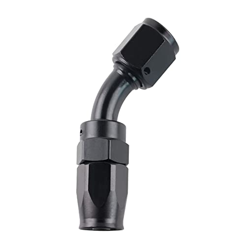 VVORHSBELL 8AN Hose End Fitting 45 Degree Swivel Aluminum Black Oil Fuel Gas Hose End Fitting