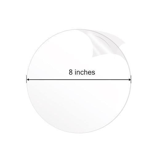 Image of 8 Inches Diameter 1 /8 Inch Thick 4 Pack Highly Transparent, Smooth Edged Acrylic Plastic Sheets for DIY Crafting - Available in Variety of Sizes with Precision Cutouts for Easy Handling(3MM-D8-4PCS)