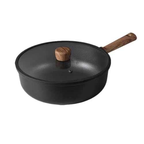 KDBT 深型フライパン 28cm IH対応 ガスコンロ対応 ノンスティック 耐摩耗 軽量 ガラス蓋付き お手入れ簡単 有害物質不使用 (28cm)