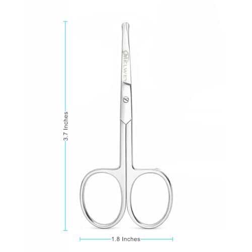 Rounded Stainless Steel Facial Hair Scissors - 3.7 Inches
