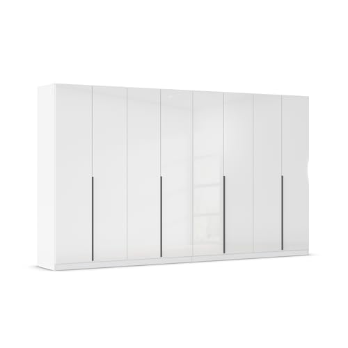 Rauch Möbel Alabama, Kleiderschrank für Schlafzimmer, Kinderzimmer, Wohnzimmer, Garderobe, Flur, 8-türig, mit Premium Zubehör, Farbe Weiß Hochglanz, Breite 360 cm