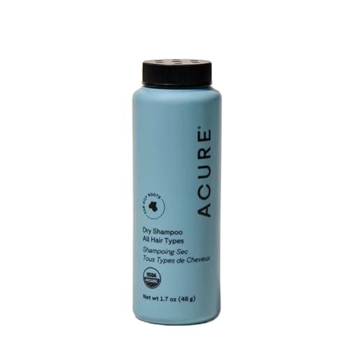 Acure Dry Shampoo - Mini Powder Dry Shampoo for Women with Blonde & Dark Hair, Care to Refresh Treated Color Tinted Hair with Rosemary & Peppermint, Non Aerosol, Clean, 100% Vegan - 1.7 Oz Travel Size