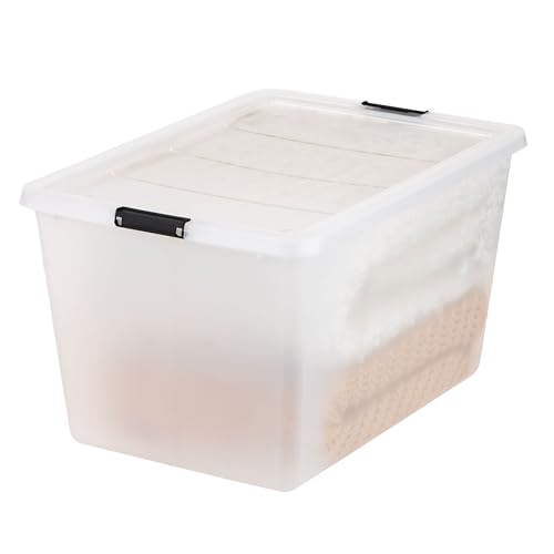 Image of IRIS USA 4-Pack High-Capacity Clip Box with Latching Lids, 55 Quart Storage Bins, Supply Containers for Home, Office & Classroom Organization