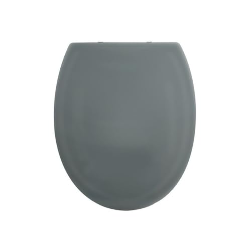 Spirella - Abattant WC PP HARRY, Charnières Inox - Couvercle Toilette Clipsable, Facile à Installer, Fermeture Slow-Close - 44 x 37 x 3 cm - Gris Anthracite