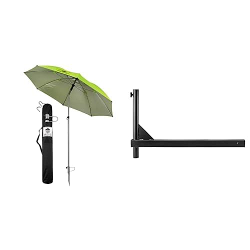 Ergodyne Shax 6100 Lightweight Work Umbrella + 6193 Umbrella Trailer Hitch Mount (Option 2)