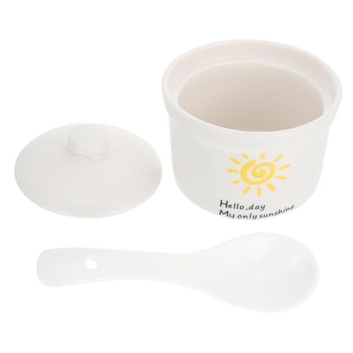 Ciieeo Tapa de Olla de Cerámica para Guisar para Sopa Postre Taza para Almacenar Diseño Elegante Fácil de Limpiar