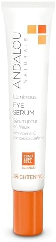 Andalou Naturals Luminous Eye Serum, Illuminating Eye Cream for Dark Circles and Puffiness, Vitamin C, Caffeine & Goji Glycopeptides for a Rejuvenated, Refreshed, Tighter Appearance, 0.6 Ounce
