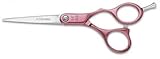  3 Claveles 16532 - Tijeras Profesionales de Peluquería en Acero Inoxidable con el Mango Duraluminio, Serie DUR ES 28, Especial Mascotas Acabados, Color Rosa, Medida 14 cm 5.5\'\'