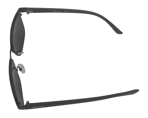 Kenneth Cole Reaction Mens Matte Black Metal Rectangle Sunglass