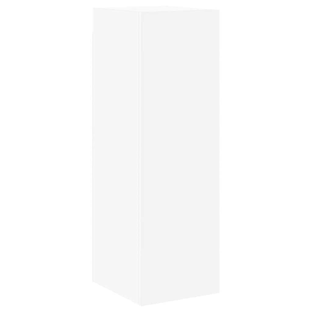 8-TLG. TV-Schrank-Set, Weiß Holzwerkstoff, Hängend, Modernes Media-Center für Wohnzimmer, Schlafzimmer, Viel Stauraum