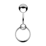 TOOLSSIDE VCH Piercing Jewelry with Removable Ring Stainless Steel Belly Button Ring Navel Piercing Jewelry Belly Rings for Women 14G Belly Button Piercing