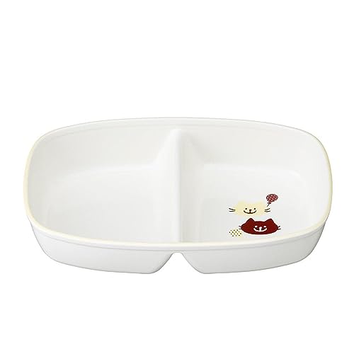 カインズ(CAINZ) 子供用食器 仕切りプレート ねこ HAJIKU 軽量 割れにくい 汚れが落ちやすい 水切れ 食器 プラスチック 食洗機対応 電子レンジ可 子ども用 プレート