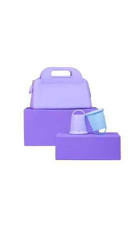 Beppy Cups WONDER (Lila/Türkis) 2 Menstruationstassen ohne Stiel, mit Auslaufschutz - hypoallergen & latexfrei - für mehr Freiheiten während der Periode (Liebe, Sauna, Sport, Schwimmen) Cover