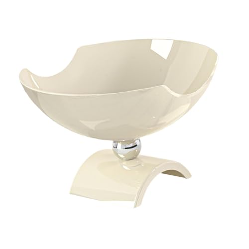 MagiDeal Frutero, Plato para Servir, Expositor Moderno para postres, Cuenco con pie para Centro de Mesa, Aperitivos, encimera de Comedor, Crema Suave Blanca