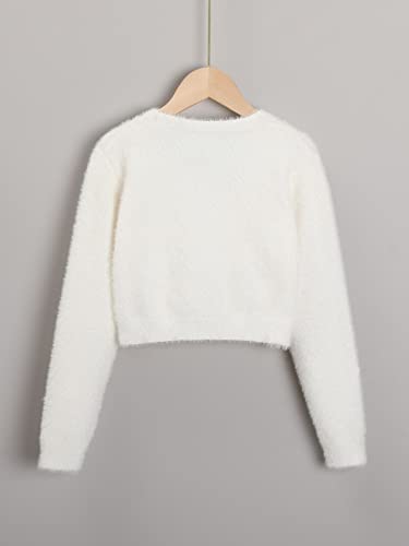 Floerns Girls V Neck Long Sleeve Button Front Knit Cardigan Crop Top2