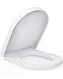 Größe des D-förmigen Toilettensitzes - Unser WC-Sitz ist geeignet für die meisten klodeckel, wie hänge wc. Und passen Löcher in die Toilettenschüssel ist 12-17mm. Bitte messen Sie die Toilettenschüssel aus bevor Sie die Bestellung aufgeben (siehe Abbildung links)